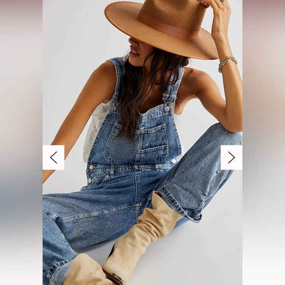 NWT FP We The Free Bibs. Ziggy Denim Overall Straight Leg. Sz. M - Picture 3 of 16